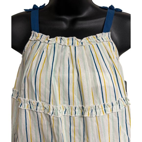 Disney Girls A-Line Dresss Size 5 6 White Stripe Stitch Sundress Ruffle NWT New - Picture 2 of 9